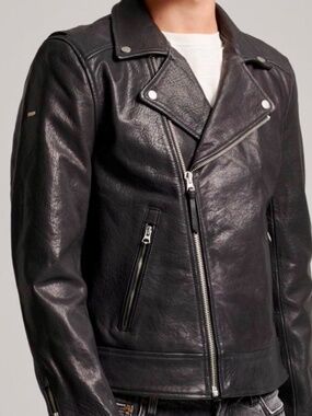 Superdry Leather Moto Biker Jacket